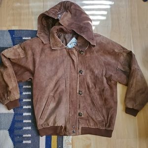Vintage | Springwest Brown Leather Hooded Jacket
